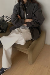 Plaid Bonded Blouson