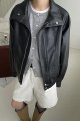 Leather Bomber Jacket