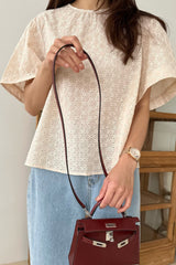 Eyelet Flutter Blouse