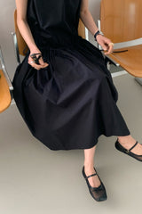 Drawstring Waist Gathered Dress