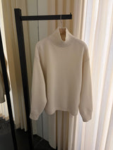 Flora Wool Turtleneck in Ivory, women's wool turtleneck sweater