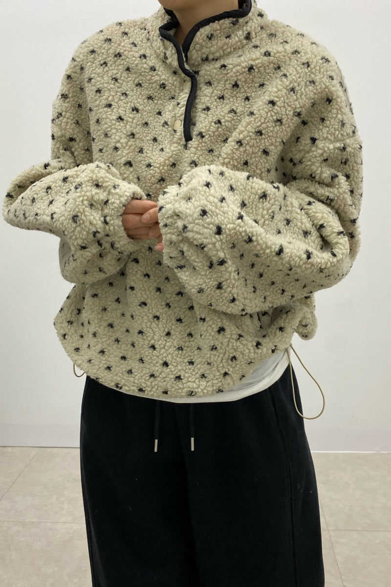 Dumble Dot Fleece Half-Snap Top