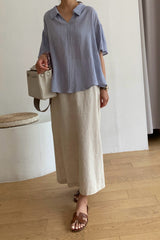 Button Linen Yoru Blouse