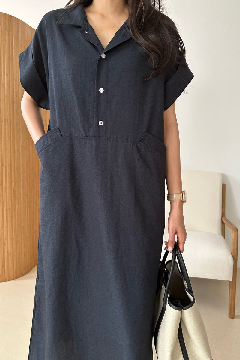 Side Pocket Shirt Dress