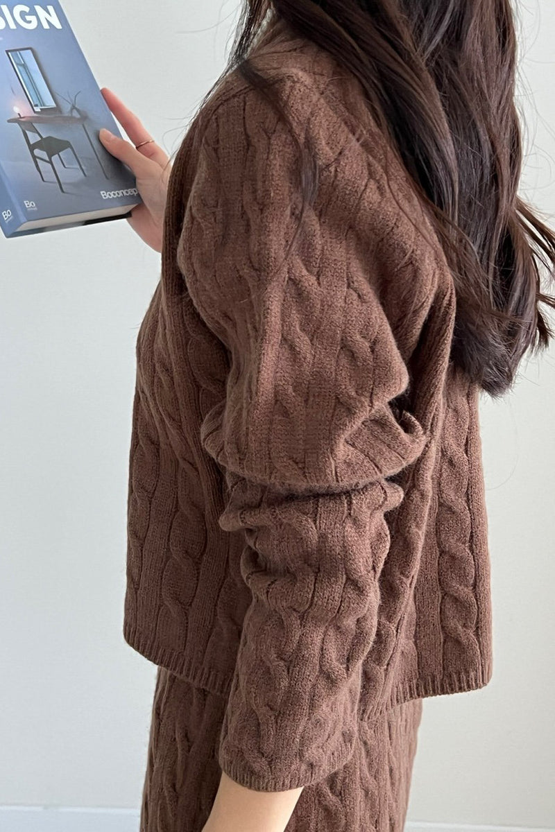 Cable Knit Skirt Set
