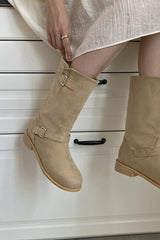 Suede Buckle Boot