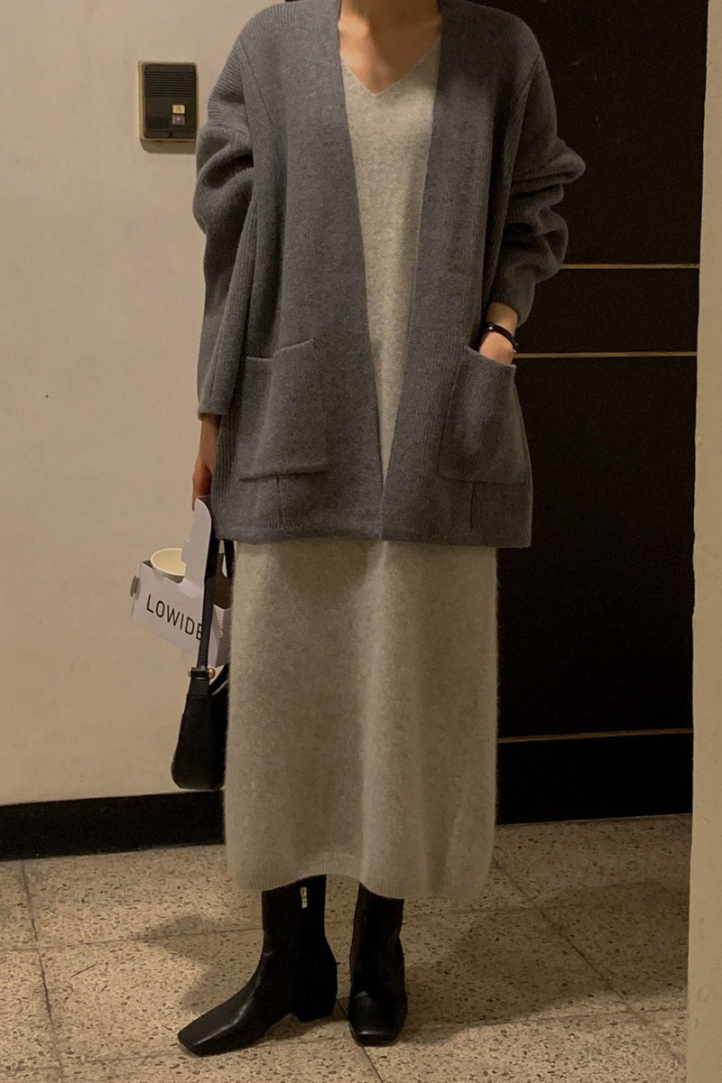 Fine Wool Open Knit Cardigan