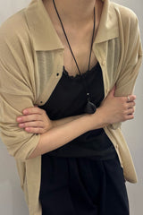 Sheer Collar Knit
