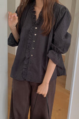 Check Ruffle Blouse