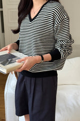 Stripe V-Neck Knit