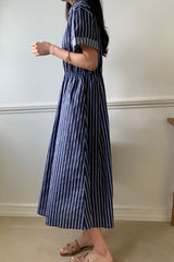 Breezy Stripe Pintuck Dress
