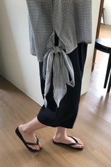 Gingham Side Tie Blouse