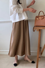 Elegant Satin Flare Skirt