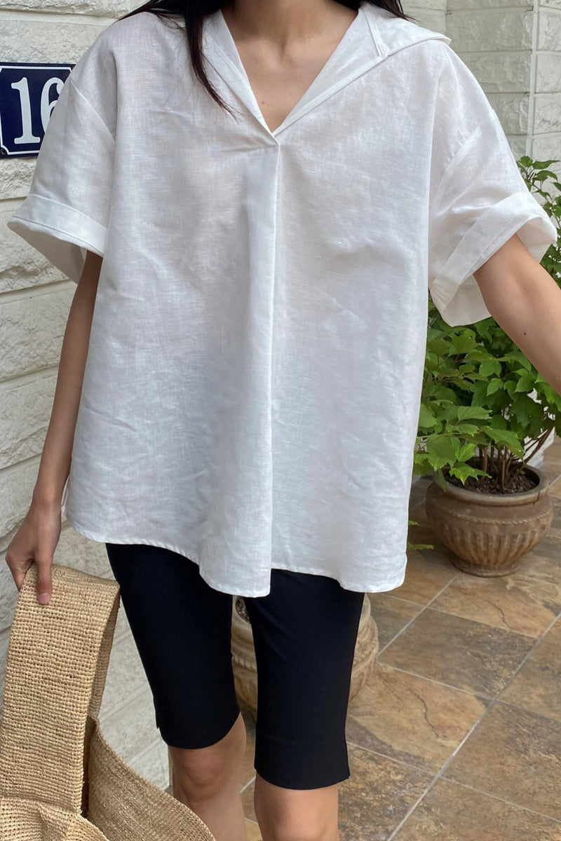 Hoodie Linen Blouse