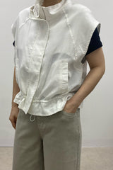 Linen Zip Vest Jacket