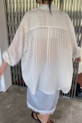 Linen Stripe Loose Shirt