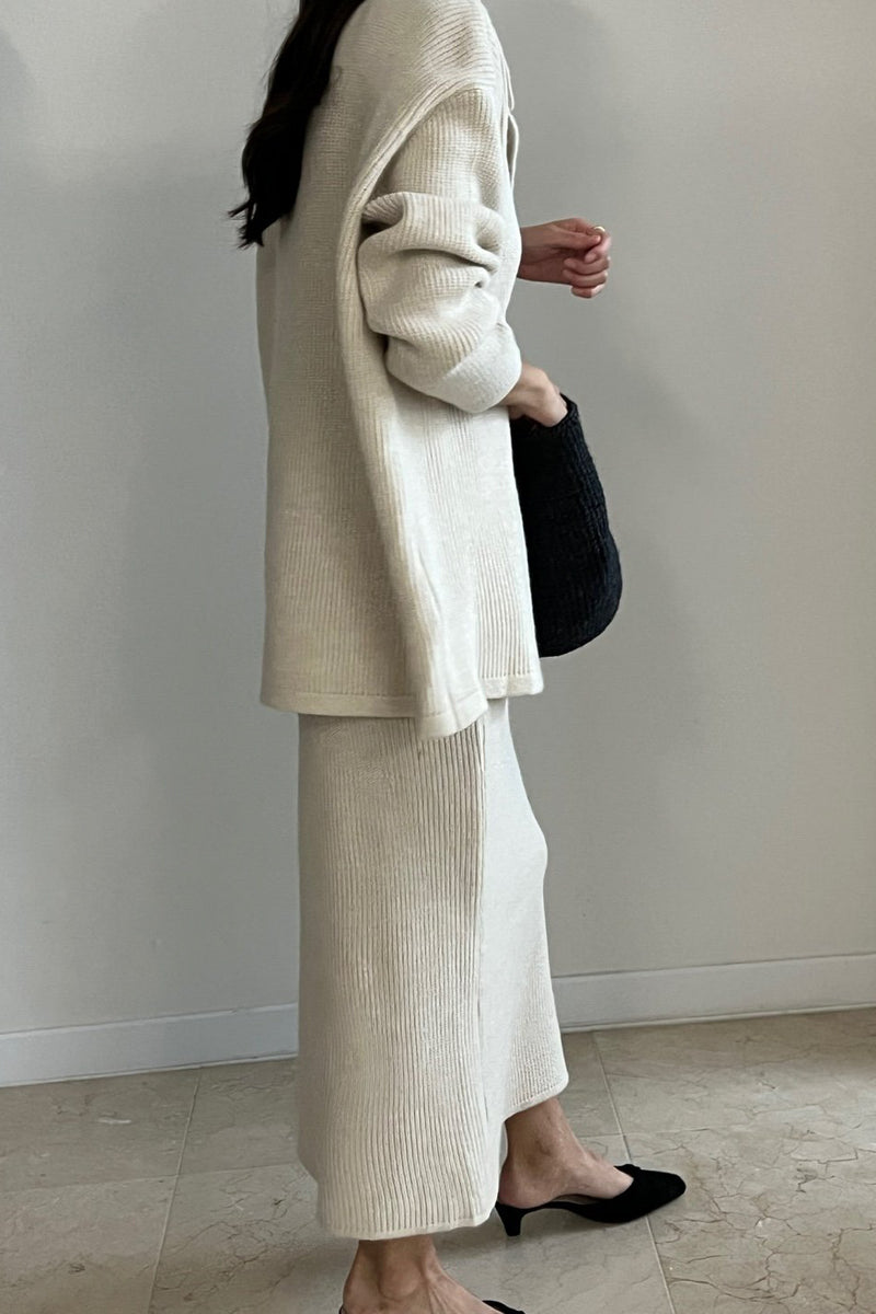 Double Button Knit Set
