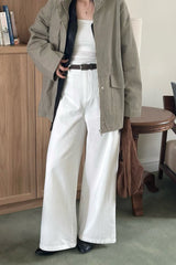 Classic Belted Wide Pants (Belt included)