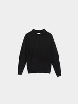 Silk Wool Collar Button Knit