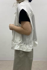 Linen Zip Vest Jacket