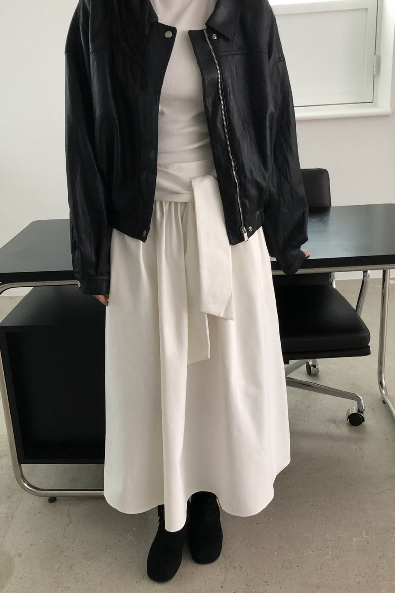 Waist Tie A-Line Skirt