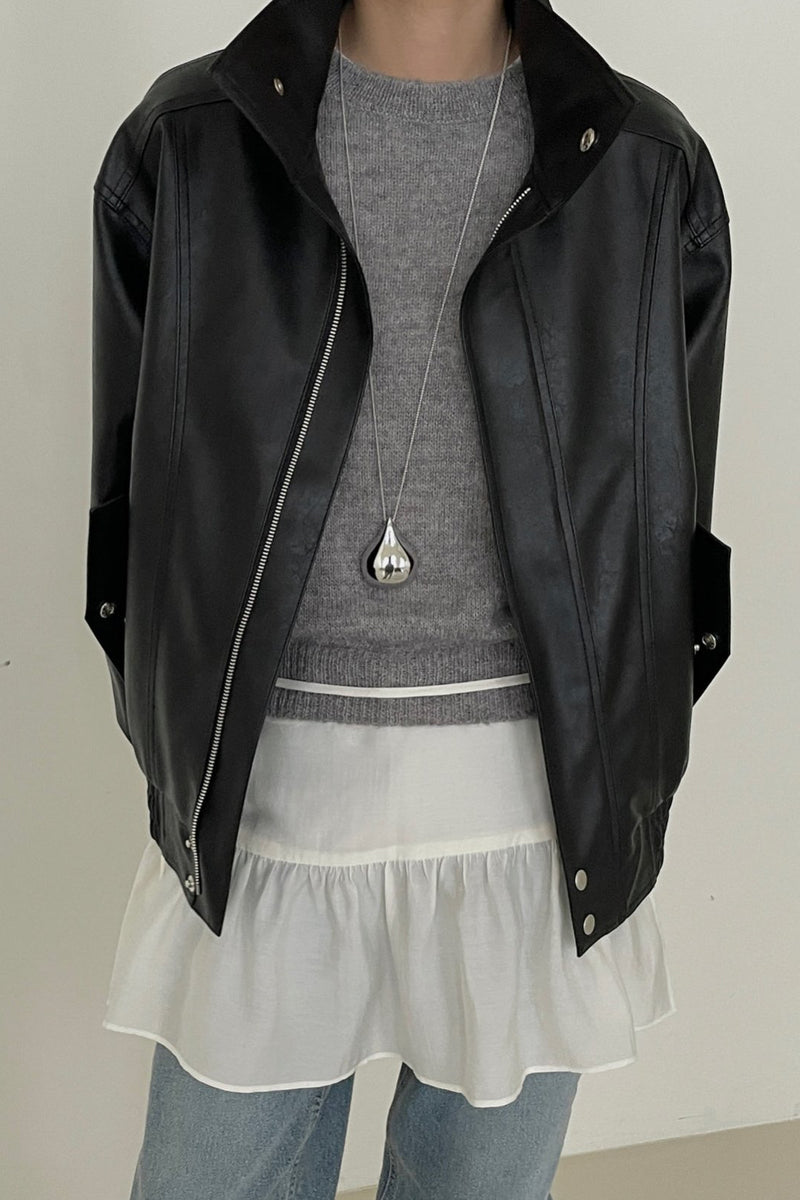 Leather Bomber Jacket