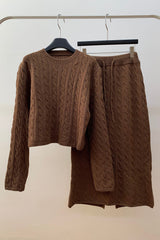 Cable Knit Skirt Set