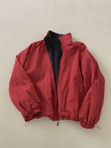 Reversible Stand Collar Jacket in Red, women's reversible stand collar jacket