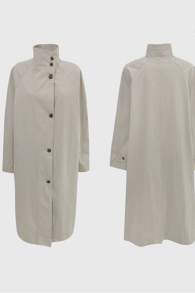 Modern High Collar Trench
