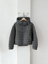 Lightweight Down Puffer Jacket in Charcoal, women's lightweight down hooded puffer jacket