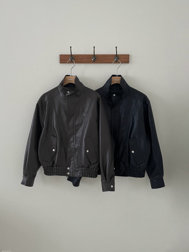 Leather Bomber Jacket