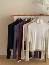 Wool Cont Turtleneck Tee