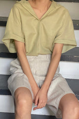 Hoodie Linen Blouse