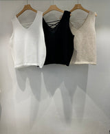 Reversible V-Neck Sleeveless Knit