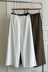 Classic Belted Wide Pants (Belt included)