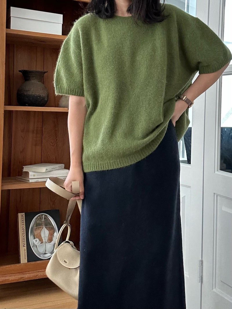 Cashmere Short Slv Knit