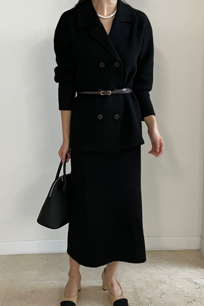 Double Button Knit Set