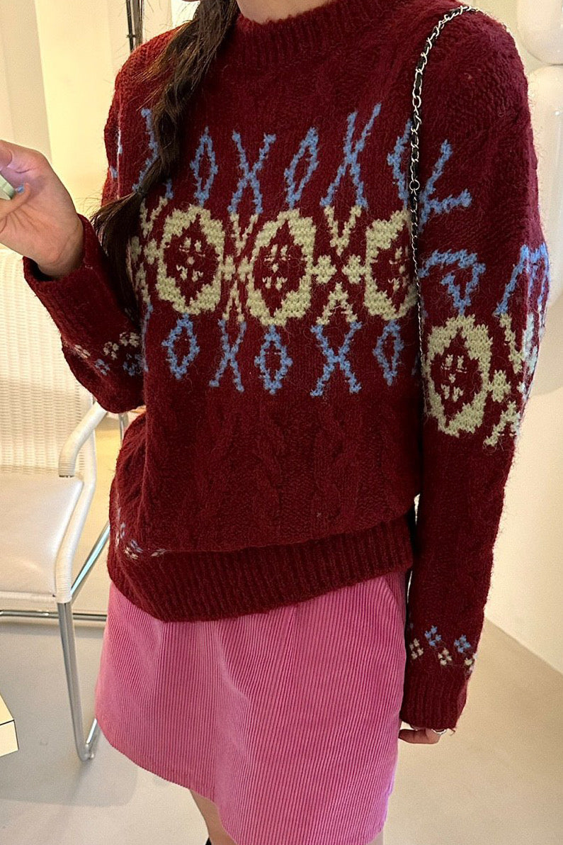 Jacquard Wool Sweater