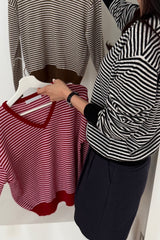 Stripe V-Neck Knit