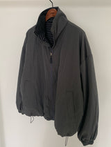 Reversible Stand Collar Jacket in Charcoal, women's reversible stand collar jacket