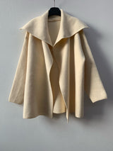 Wide Shawl Collar Knit Coat (separate belt included)