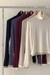 Wool Cont Turtleneck Tee
