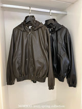 Luxe Hooded Leather Jacket