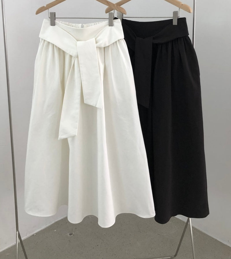 Waist Tie A-Line Skirt