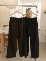 Soft Tie-Waist Wide Slacks
