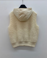 Boucle Hood Zip-Up Vest