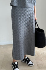 Cable Knit Skirt Set