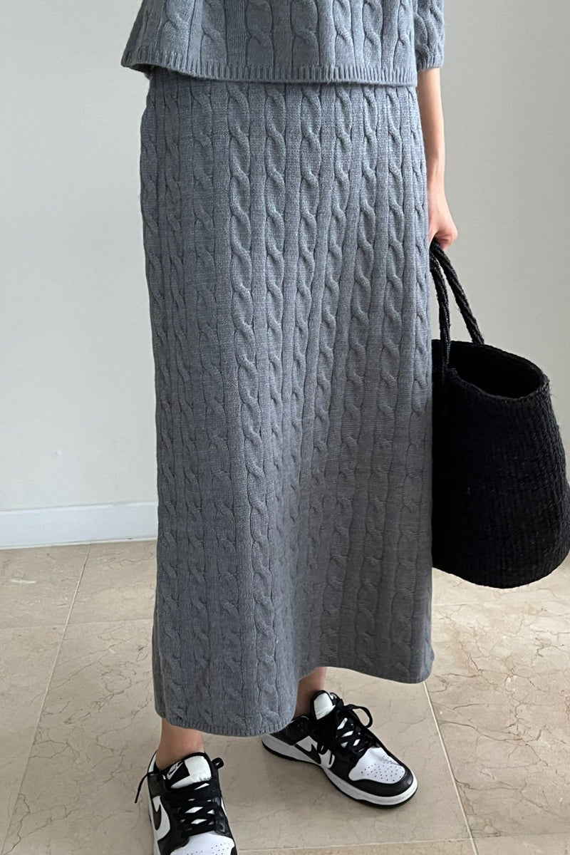 Cable Knit Skirt Set