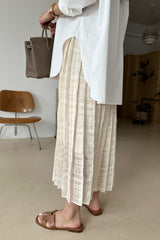 Check Pleat Banded Skirt
