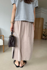 Cocoon Drawstring Midi Skirt
